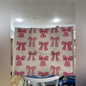 Pink bow tote bag 13”x16”